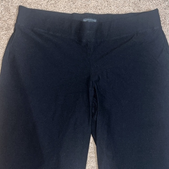 Eileen Fisher Washable Stretch Crepe Wide Straight Leg Pant Black Large - Picture 5 of 10